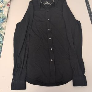 ButterCloth Men's Black Button-Down Casual Shirt Small